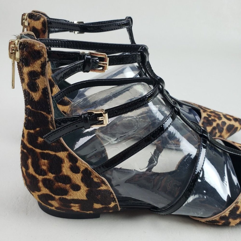 Marc Fisher Scoutly Cage Calf Hair Flats Womens 7.5 Leopard Print Pointed Toe - Picture 8 of 12